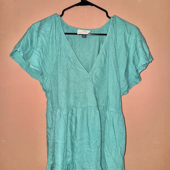 Universal Thread Linen Blend Green Dress - Size Small - Picture 6 of 7